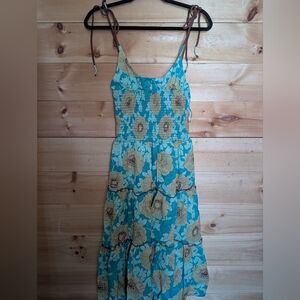 Free People Floral Blue and Brown Women's Dress, NWT.. XS